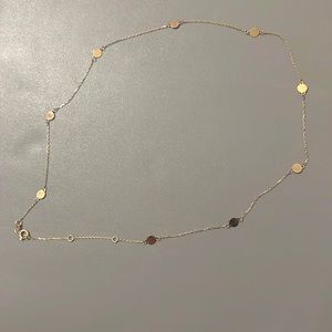 10k solid gold disk station necklace